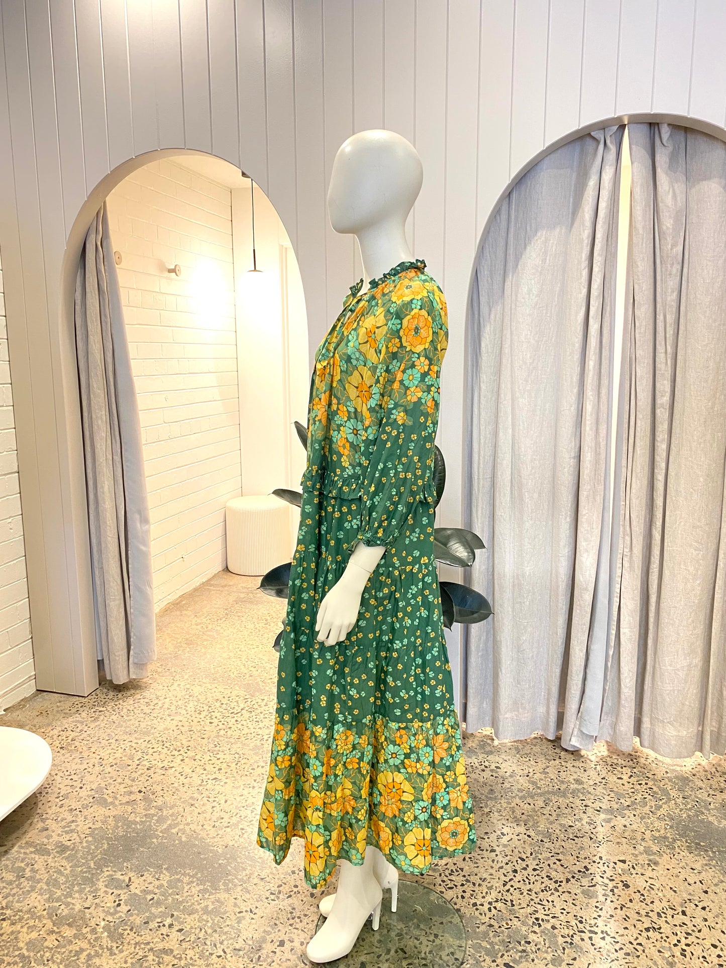 Bohemian Traders Poseidon Ruffle Neck Dress - Size 10