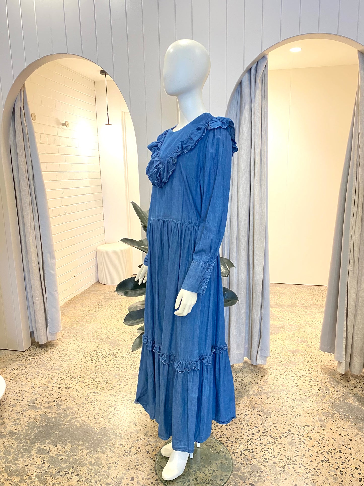 Selected Femme Denim Prairie Dress - Size 42 (10/12)