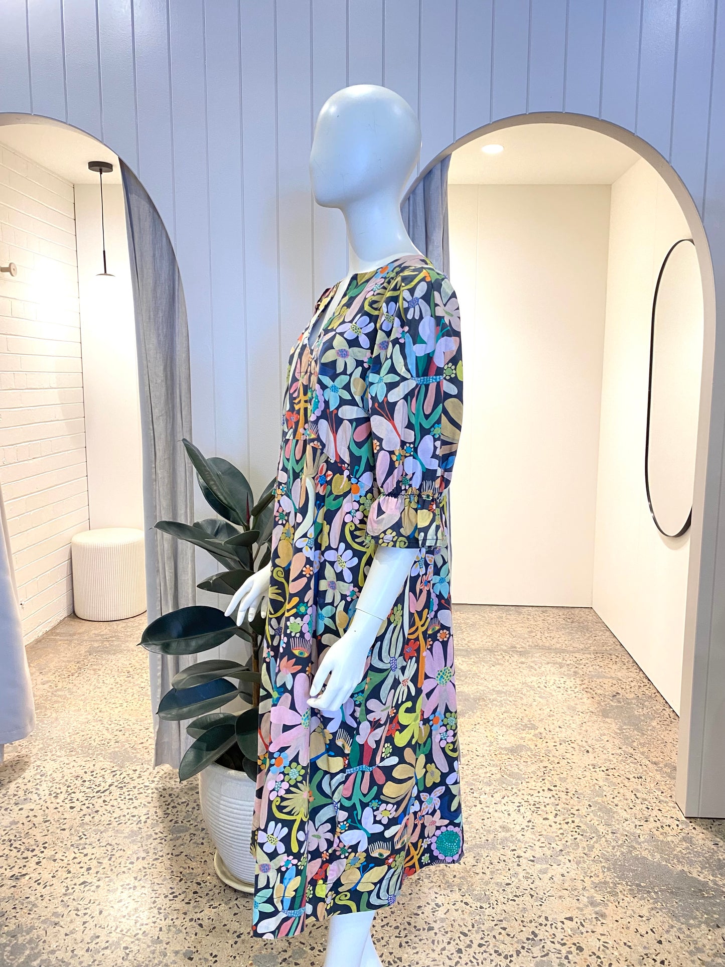 Kuwaii Night Blooms Midi Dress - Size 16