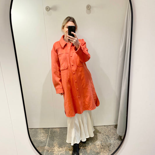 Country Road Hot Pink Wool Blend Coat - Size 14