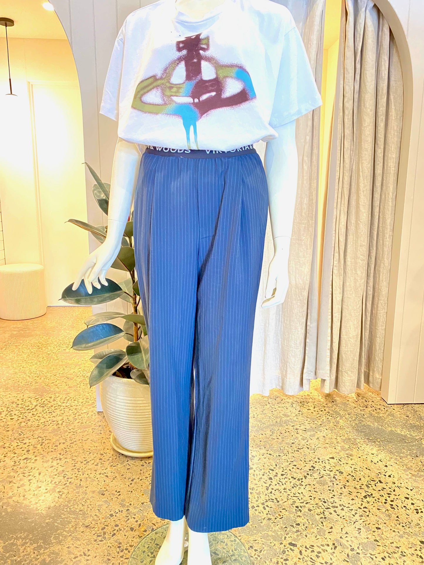 Viktoria & Woods 'Greythorne' Pants in Navy Pinstripe - Size 0