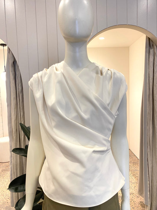 Emerson Studio Cream Wrap Blouse - Size M
