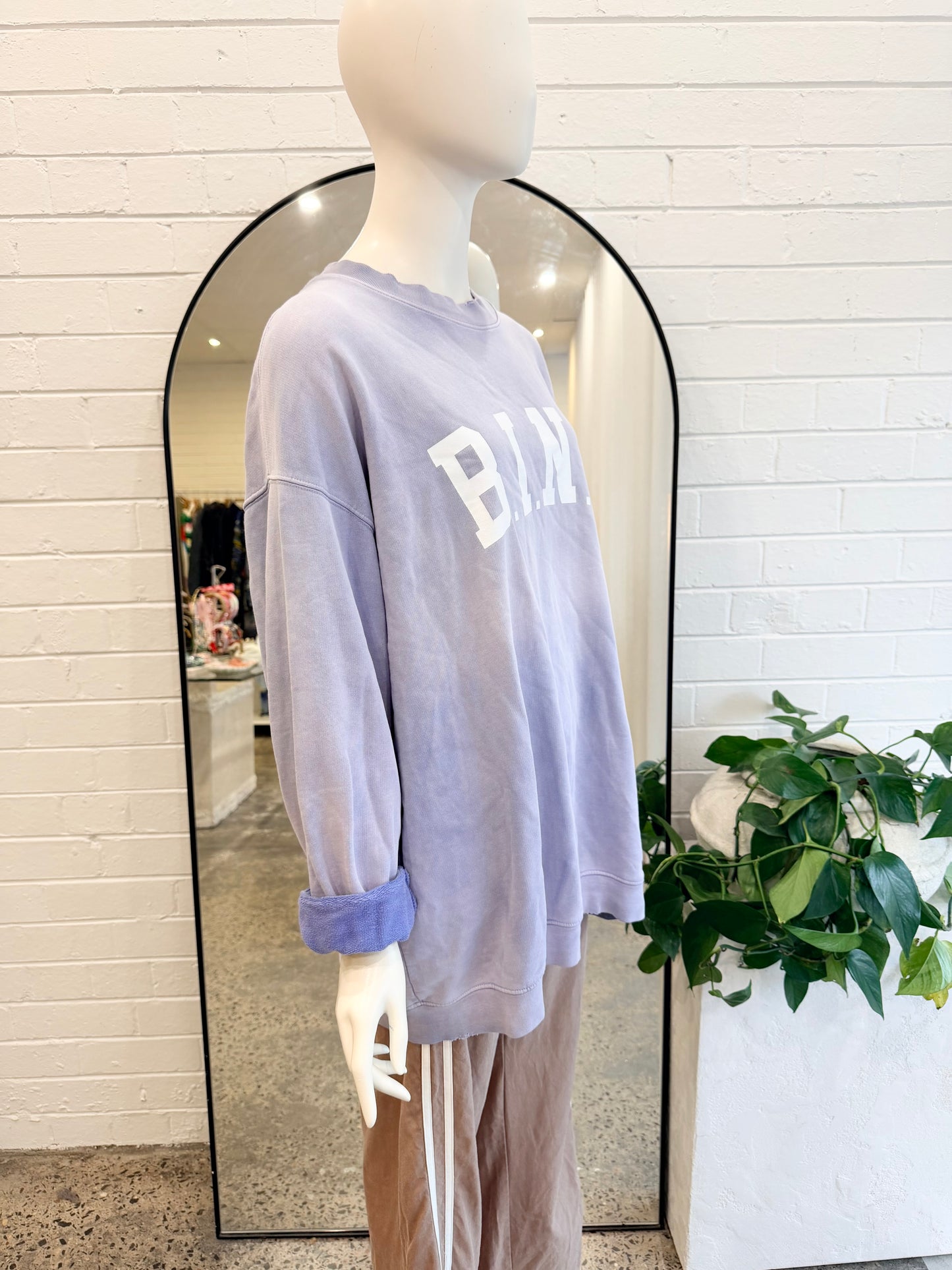 Anine Bing Lilac Tyler Sweatshirt - Size XL (12 - 14)