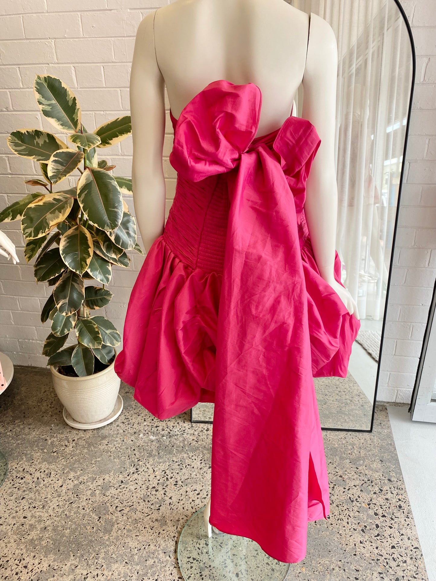 Aje Piacere Fuchsia Bubble Hem Mini Dress - Size 16