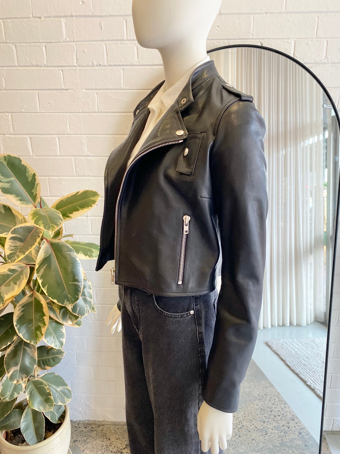 Scanlan Theodore Black Leather Jacket - Size 8/10