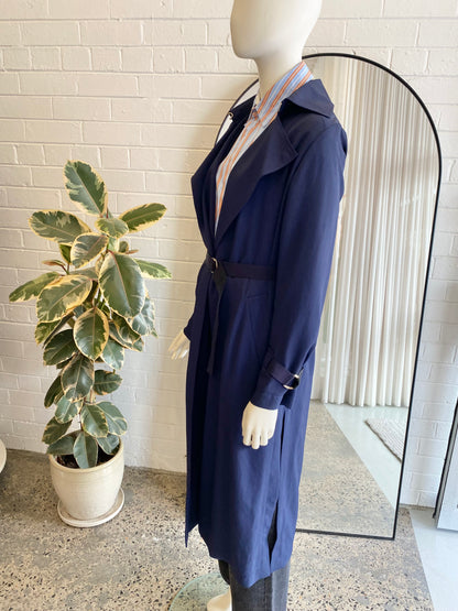 Tara Jarmon Navy Trench Coat - Size 8 - 10