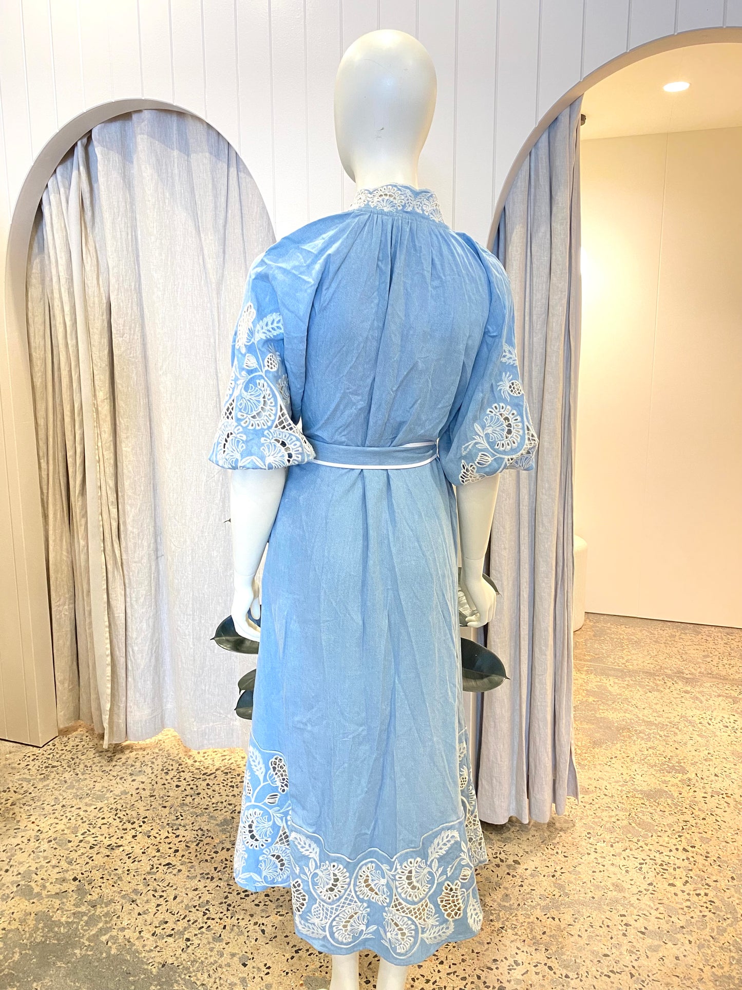 Once Was Amara Tencel Embroidered Maxi Dress - Size 1