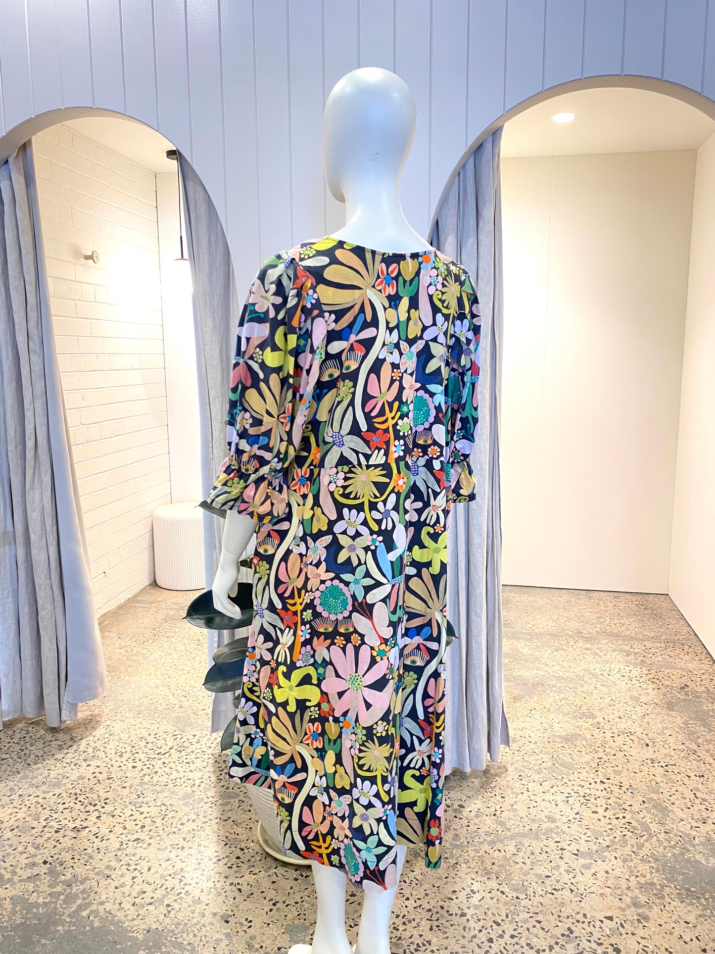 Kuwaii Night Blooms Midi Dress - Size 16