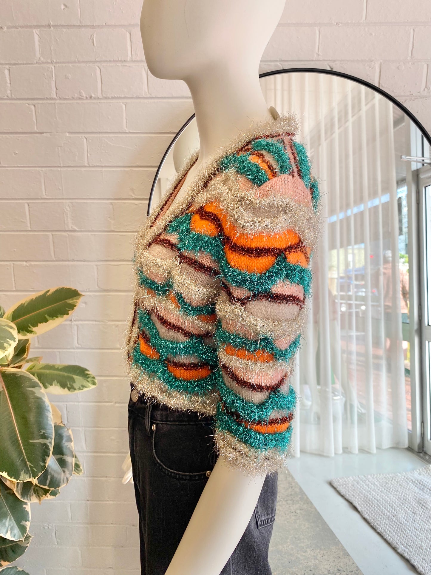 M Missoni Collection Multicolour Wave Metallic Cropped Cardigan - Size S (8/10)