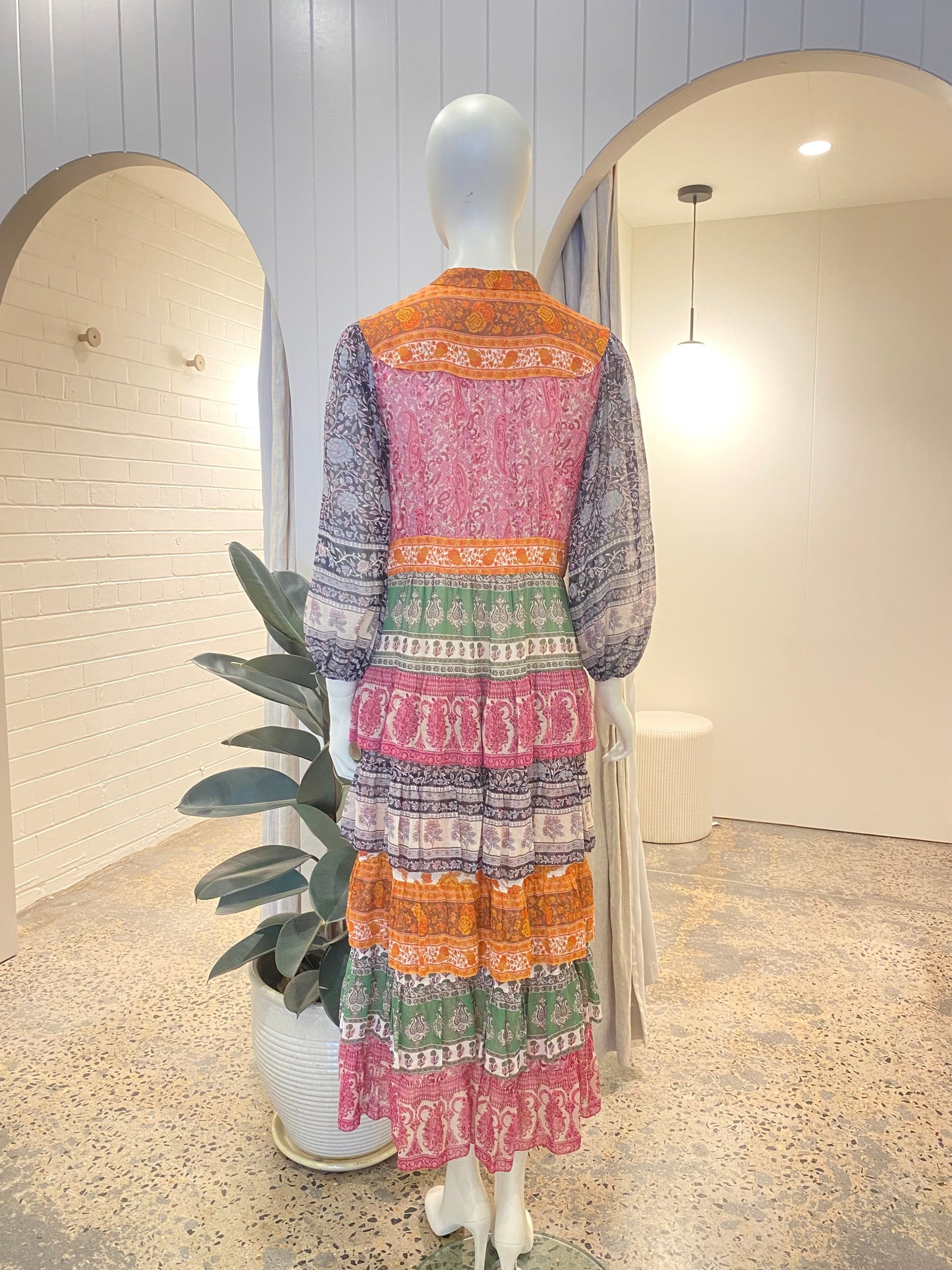 Zimmermann Amari Tiered Midi Dress - Size 3 (12)