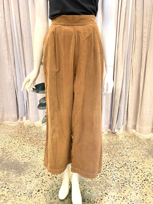 The DVE Brown Cord Wide Leg Pants - Size S