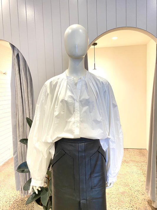 Friends With Frank The Fallon Smock Shirt in White - Size XL (12/14)