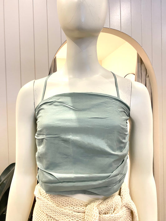 Bird & Knoll Rose Crop Top in Seafoam - Size M (10/12)
