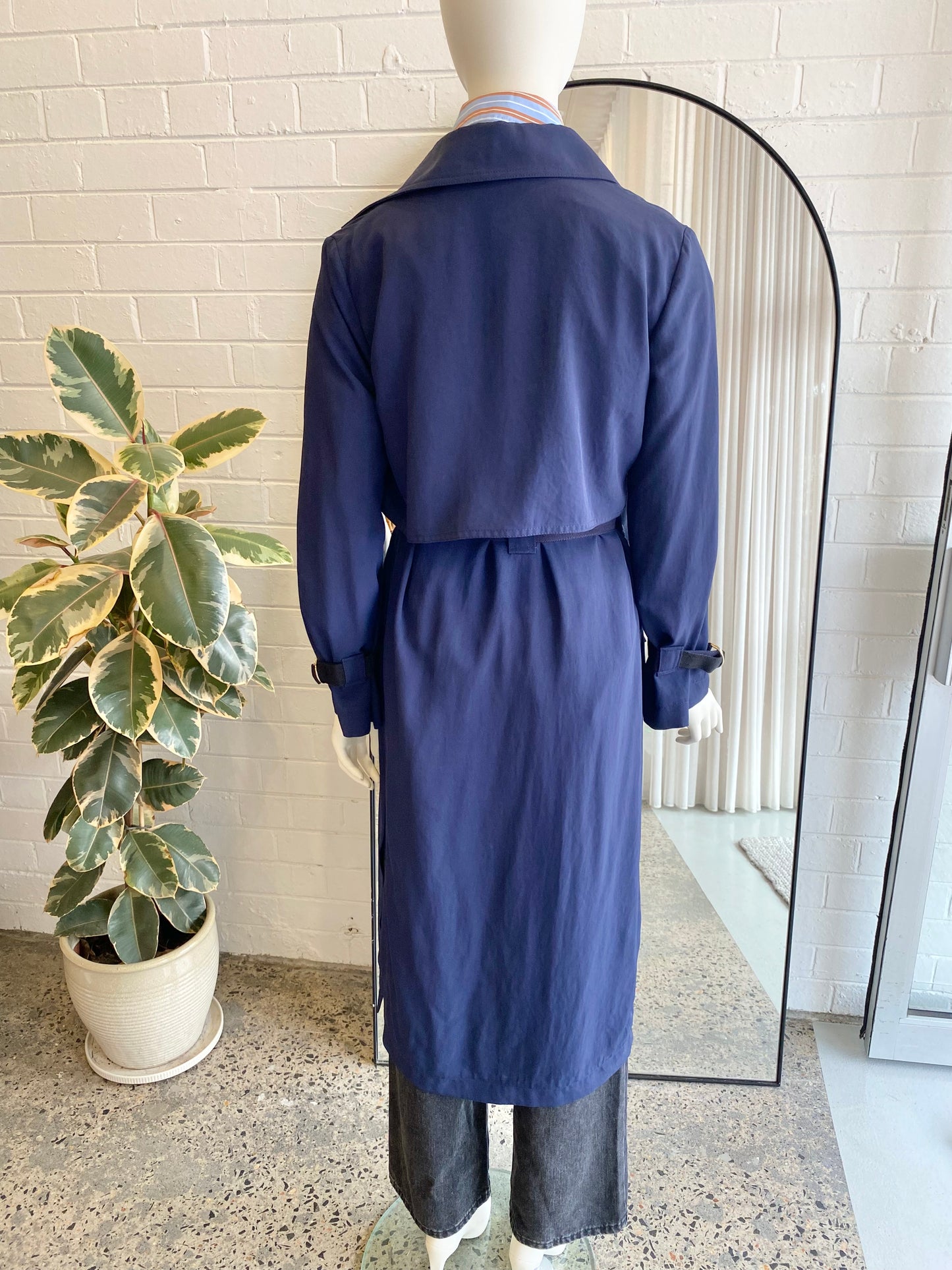 Tara Jarmon Navy Trench Coat - Size 8 - 10