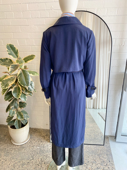Tara Jarmon Navy Trench Coat - Size 8 - 10