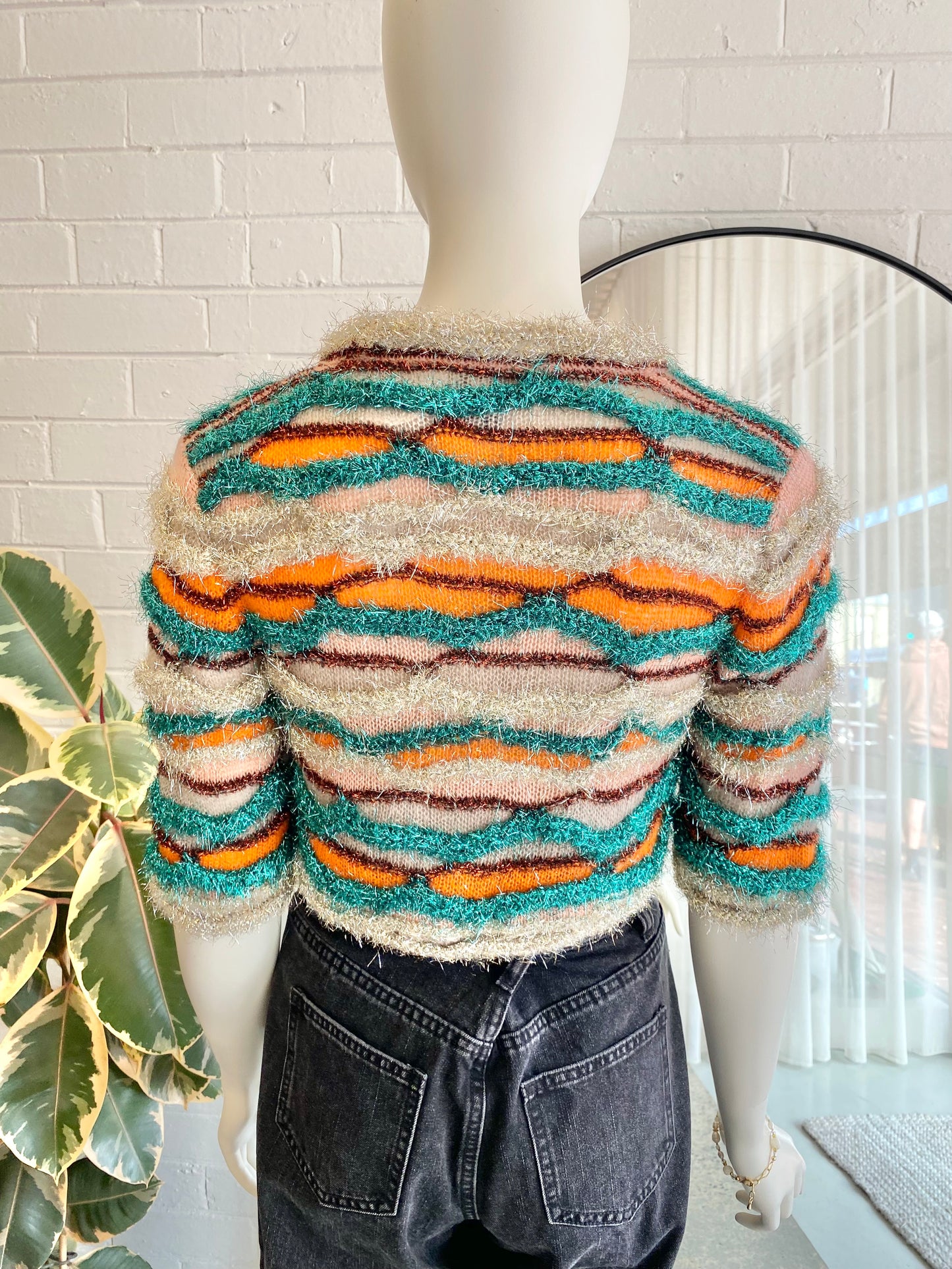 M Missoni Collection Multicolour Wave Metallic Cropped Cardigan - Size S (8/10)