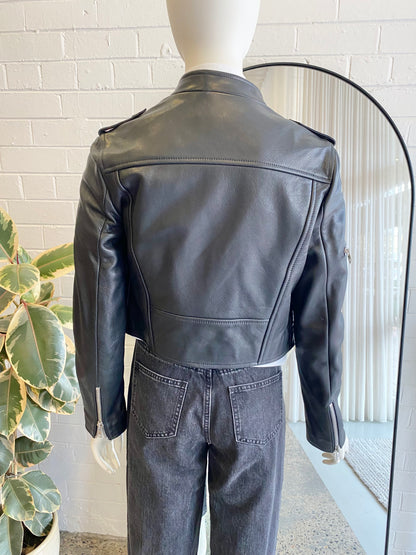 Scanlan Theodore Black Leather Jacket - Size 8/10