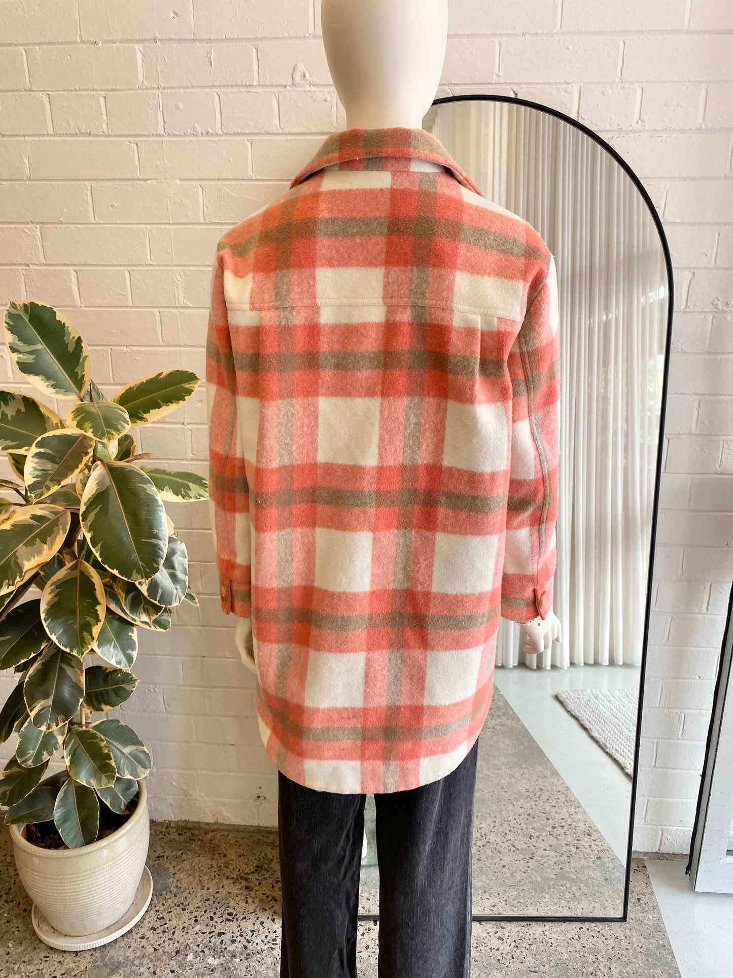 Steele Pink Pigalle Check Shacket - Size S (10)