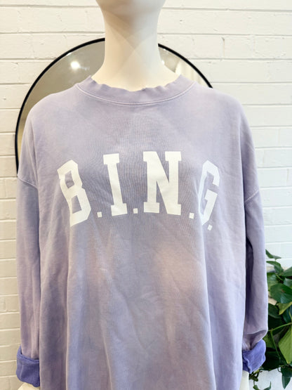 Anine Bing Lilac Tyler Sweatshirt - Size XL (12 - 14)