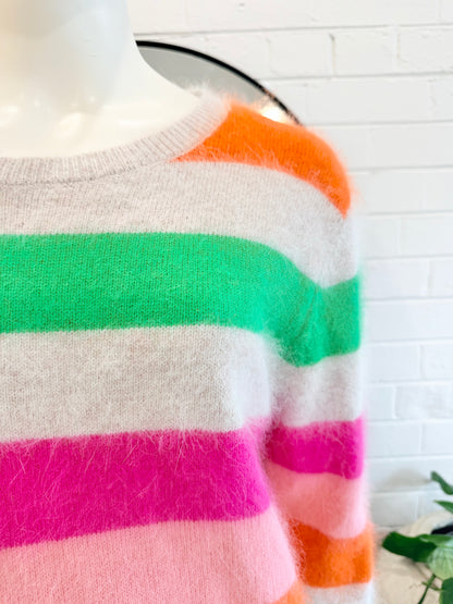 See Saw Angora Stripe Blend Stripe Knit Jumper - Size L (12)