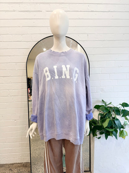 Anine Bing Lilac Tyler Sweatshirt - Size XL (12 - 14)