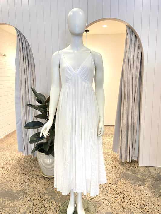 Loop Charmant Cotton Sundress in Ivory - Size L (12/14)