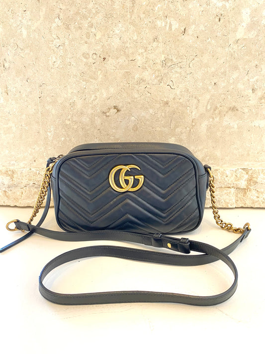 Gucci Black Marmont Small Camera Bag