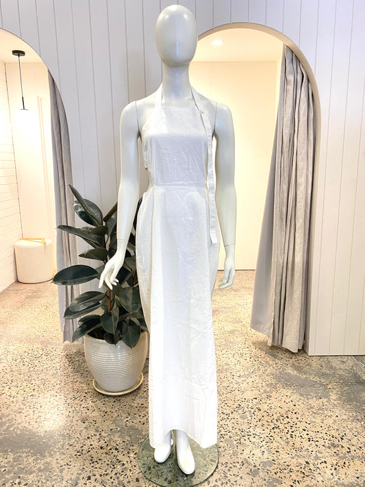 Sir Apron Midi Dress in White - Size 3 (12)