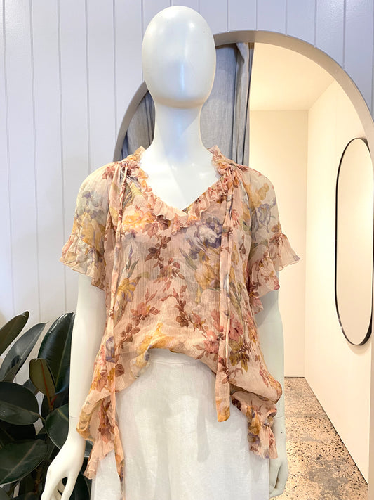 Zimmermann Espionage Tie Neck Blouse - Size 0 (8)