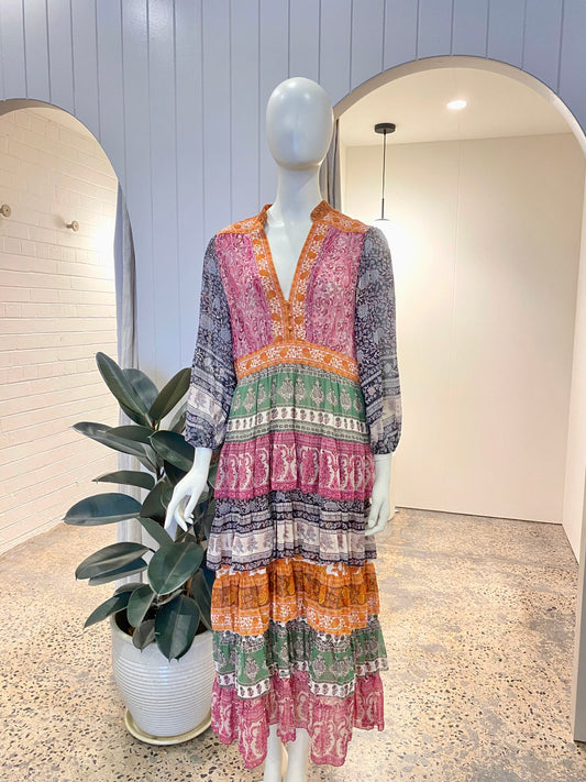 Zimmermann Amari Tiered Midi Dress - Size 3 (12)