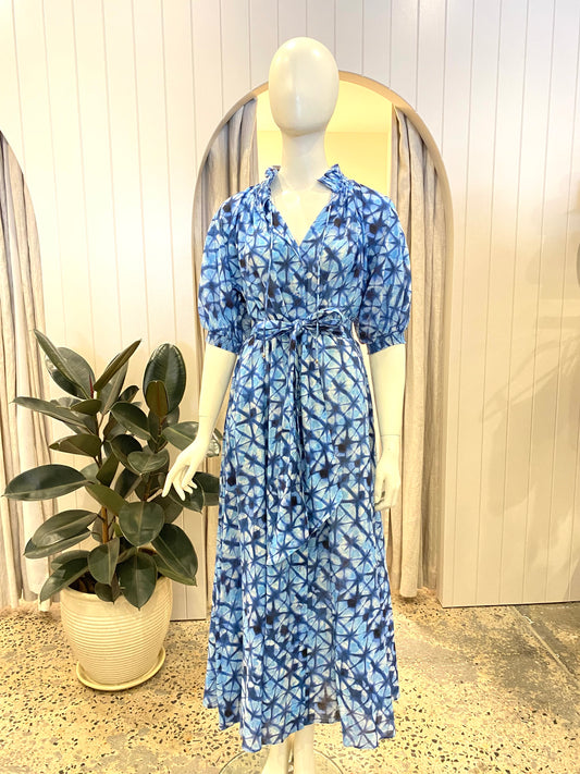 Husk Tie Dye Print midi Dress - Size Small (10)