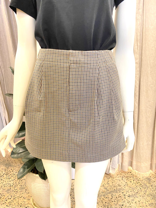 Incu Brown Michelle Mini Check Skirt - Size 6