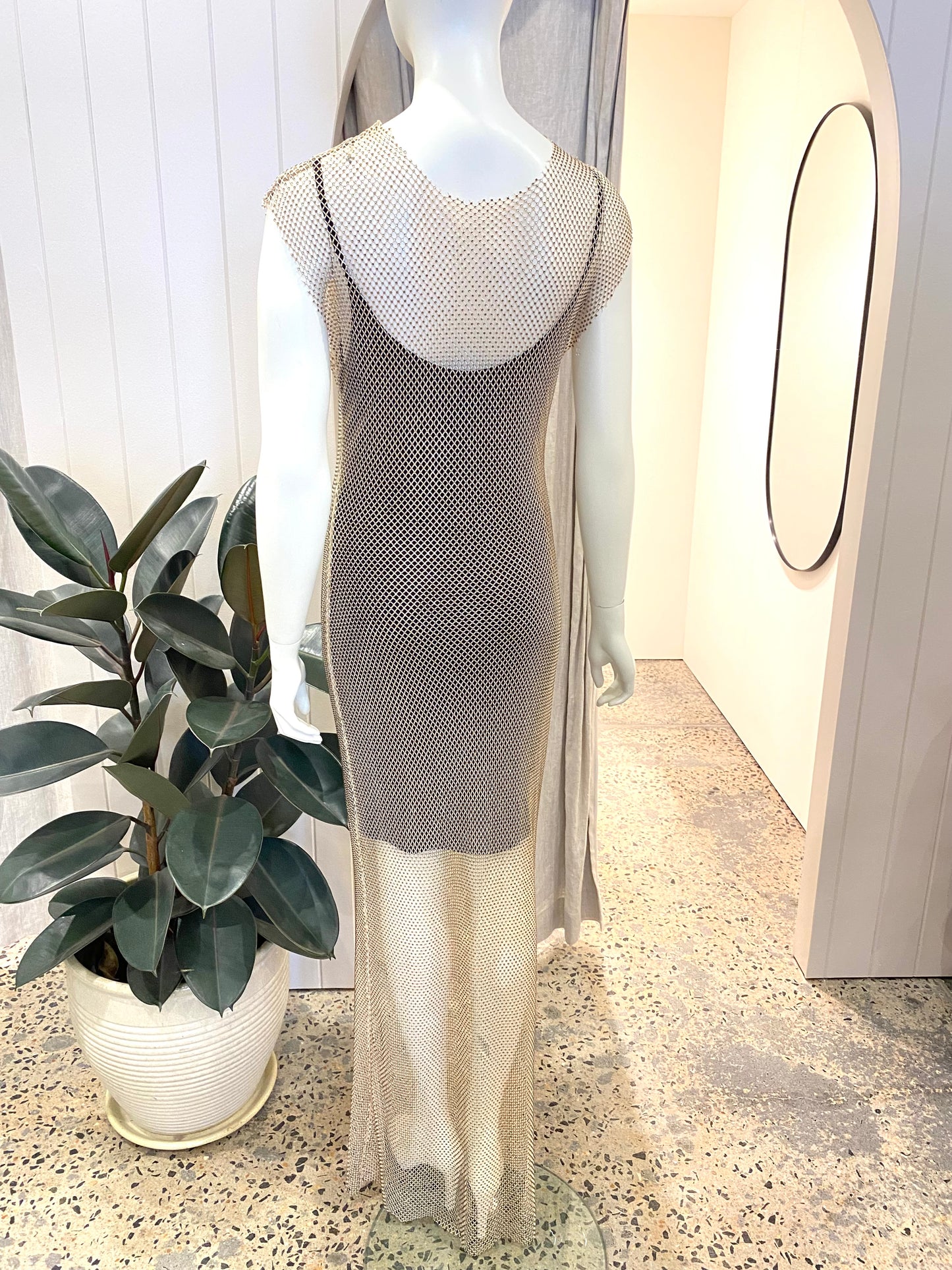 Husk Mesh Rhinestone Dress - Size 10
