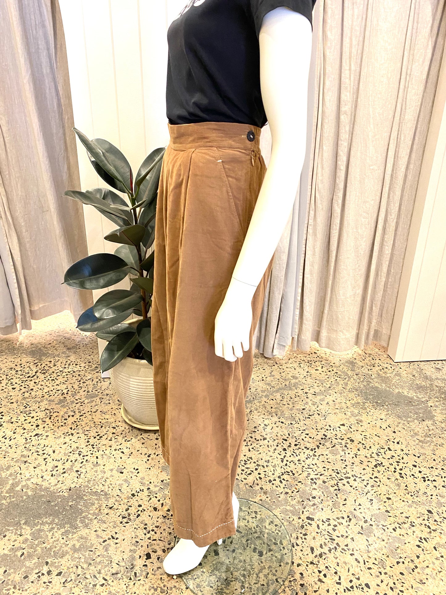 The DVE Brown Cord Wide Leg Pants - Size S