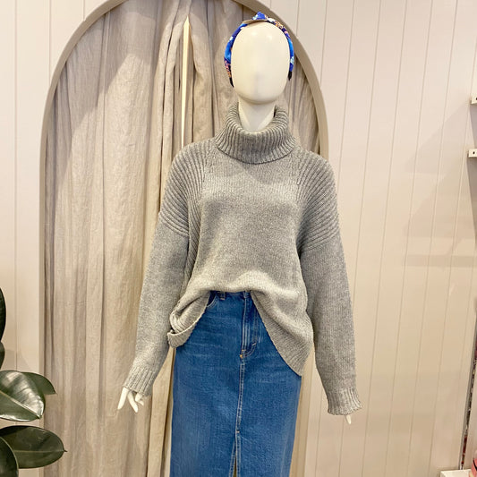 Country Road Grey Turtleneck Jumper - Size M