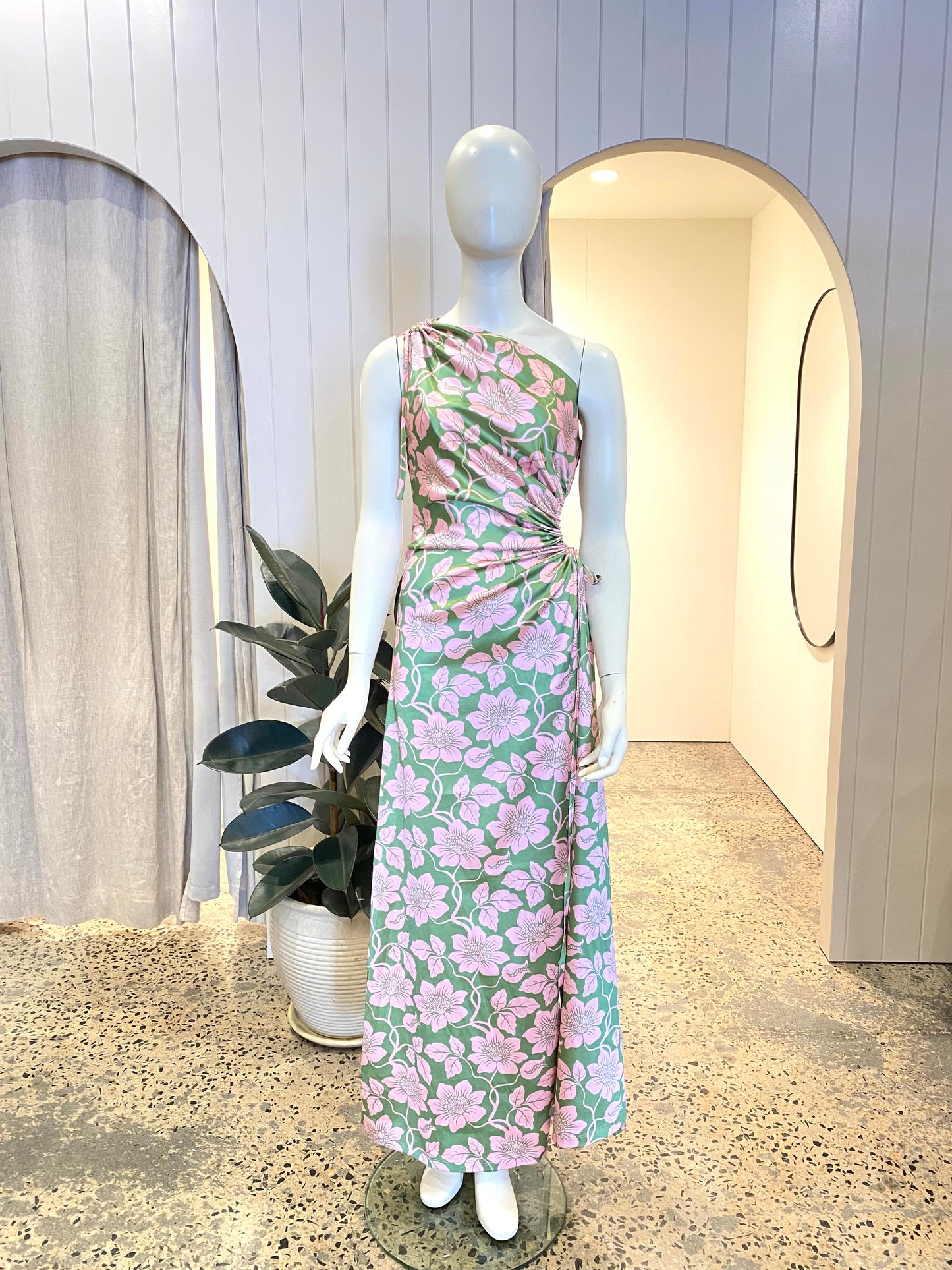 Sonya Moda 'Nour' Maxi Dress in Olive Floral - Size 10