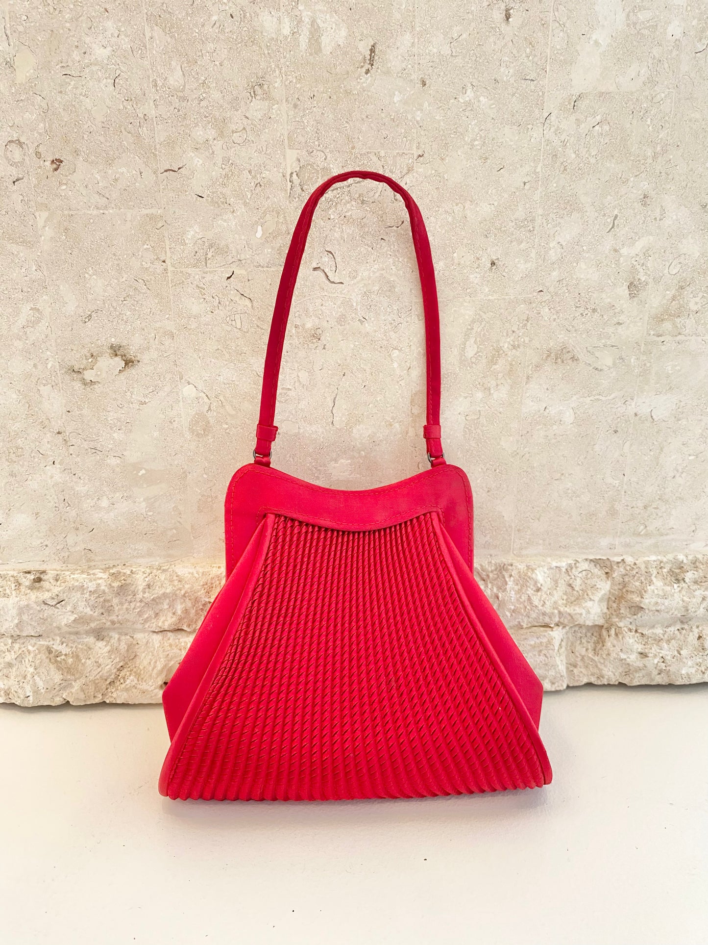 Olga Berg Red Pleated Bag