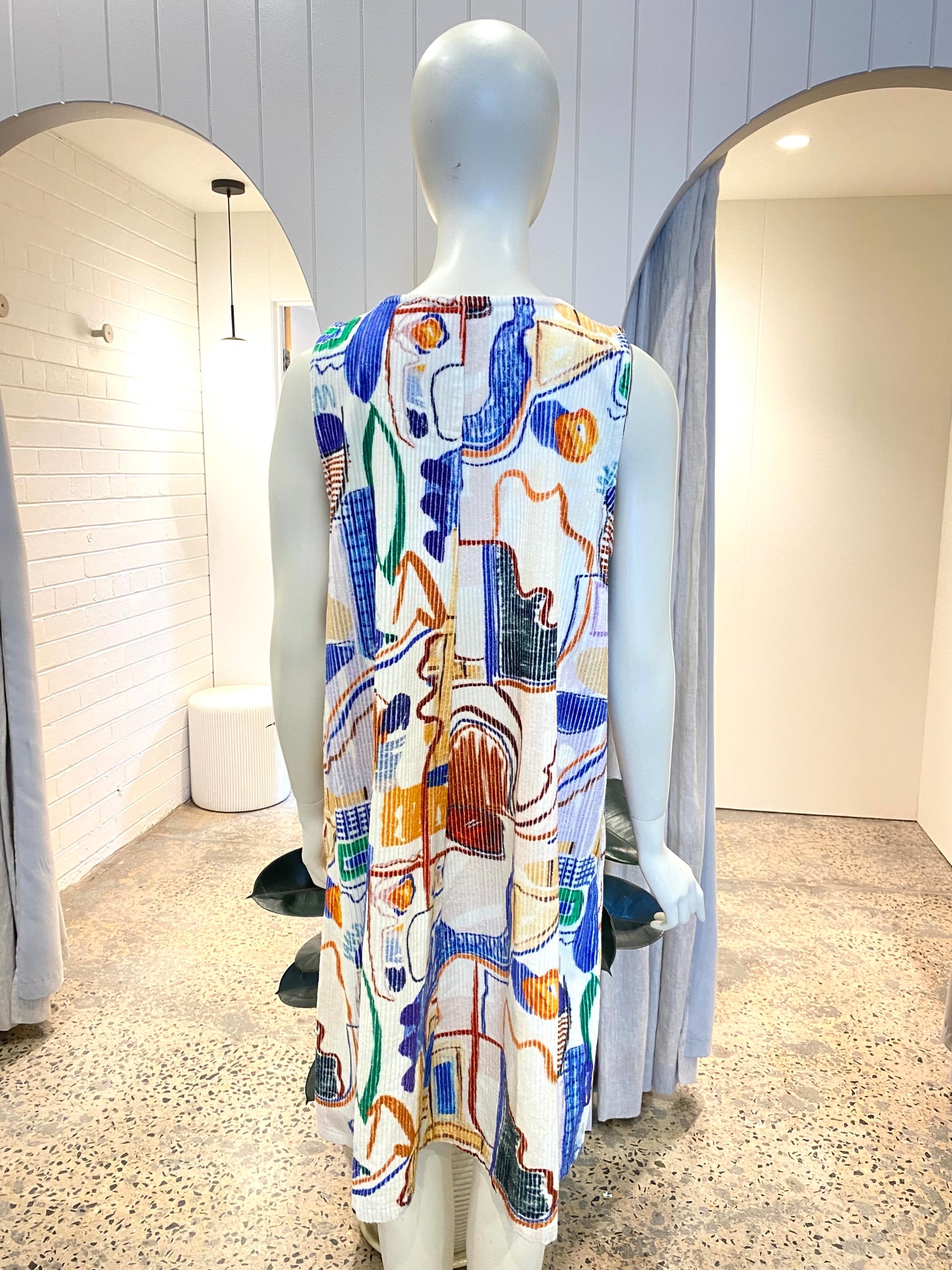 Wolf and Mishka Cord Printed Dress - Size L