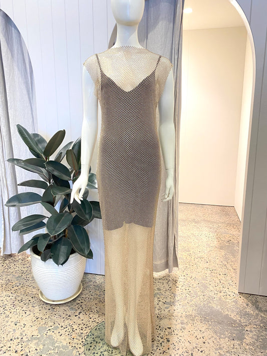 Husk Mesh Rhinestone Dress - Size 10