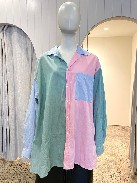 BLANCA Benny Shirt in Rainbow - One Size