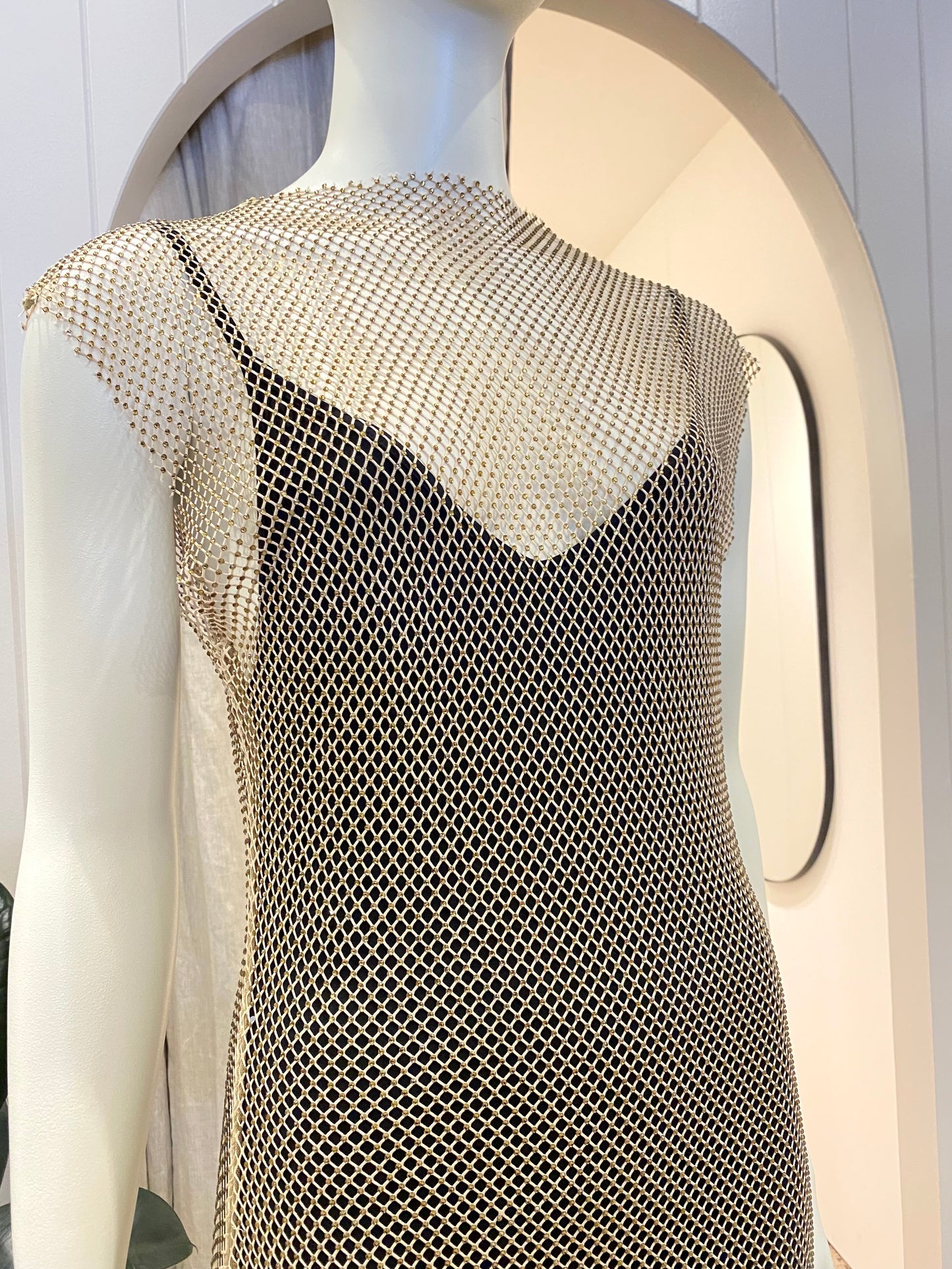 Husk Mesh Rhinestone Dress - Size 10