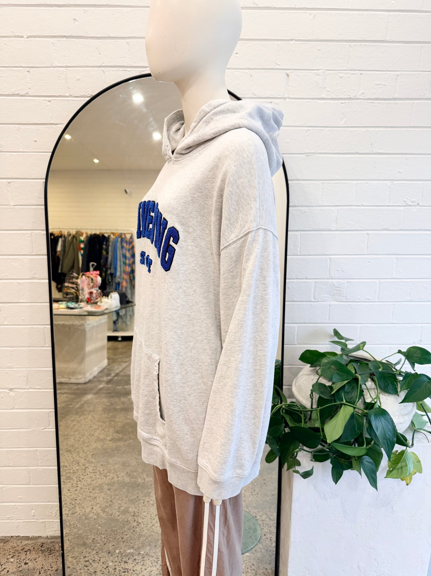 Anine Bing Grey Harvey Hoodie - Size XL (12 - 14)