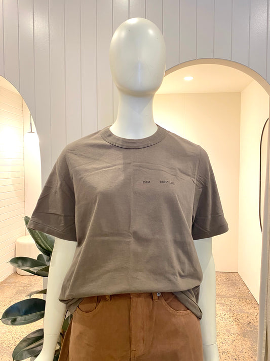 Camilla and Marc Drak Grey Logo Tee - Size 10