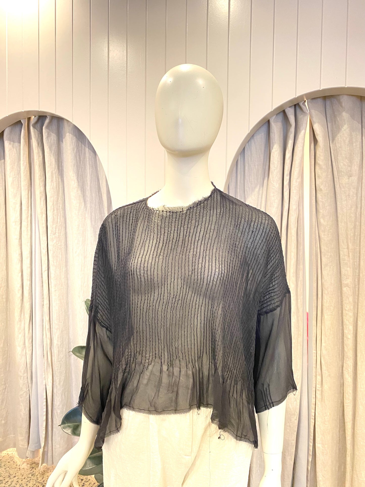 Sula Black Silk Blouse - Size 8
