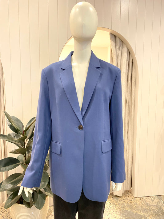 Assembly Label Blue Wool Blazer - Size 12