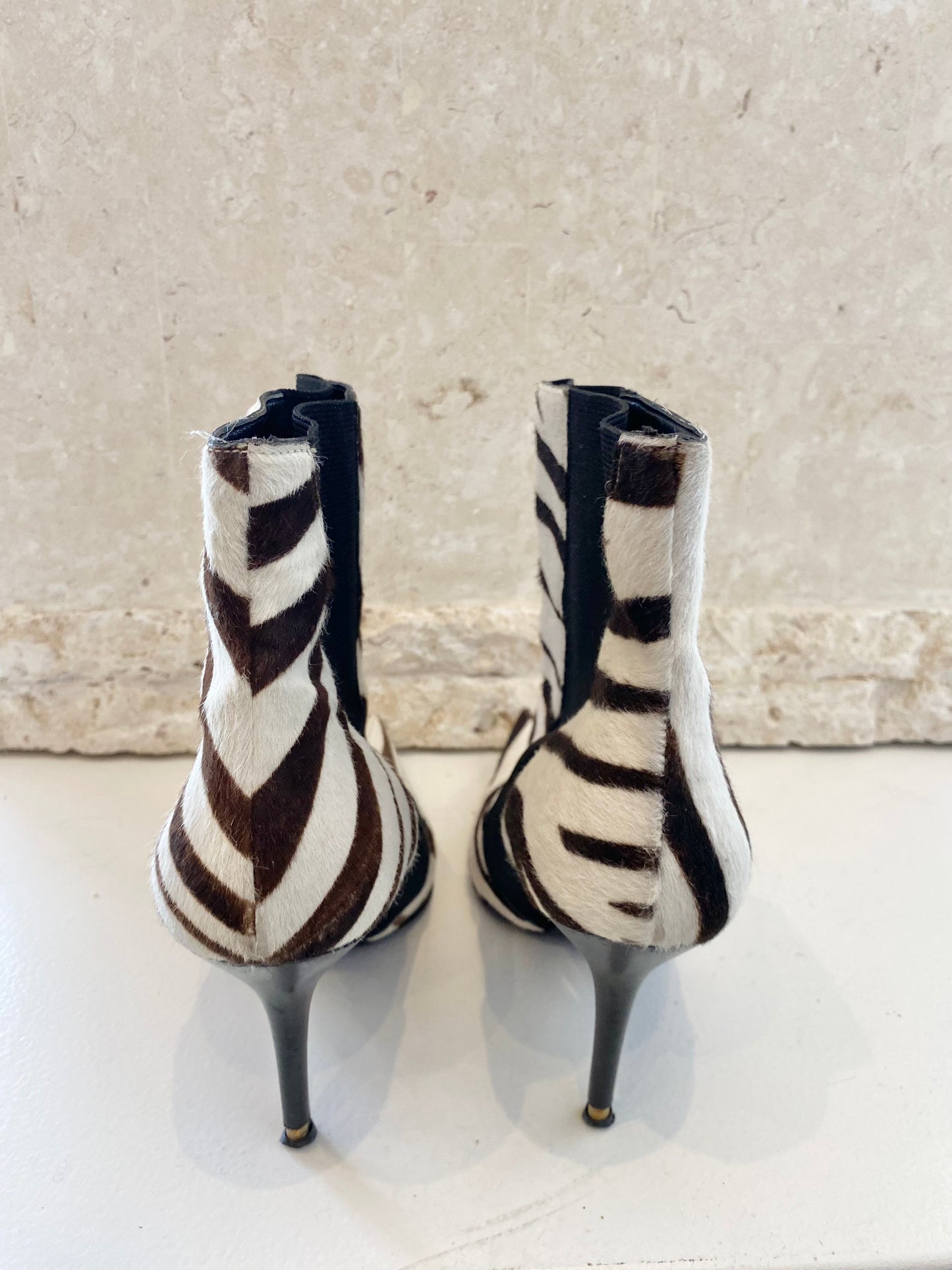 Dolce & Gabbana Zebra Print Boots - Size 40 1/2
