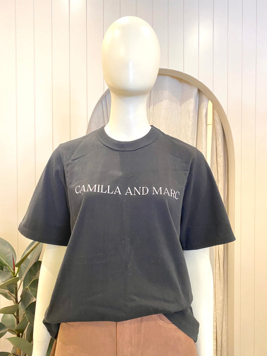 Camilla and Marc Black Logo Tee - Size 10