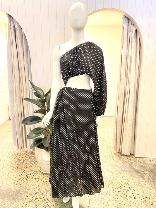 Matteau Asymmetric Wave Dress in Polka Dot - Size 1 (8/10)