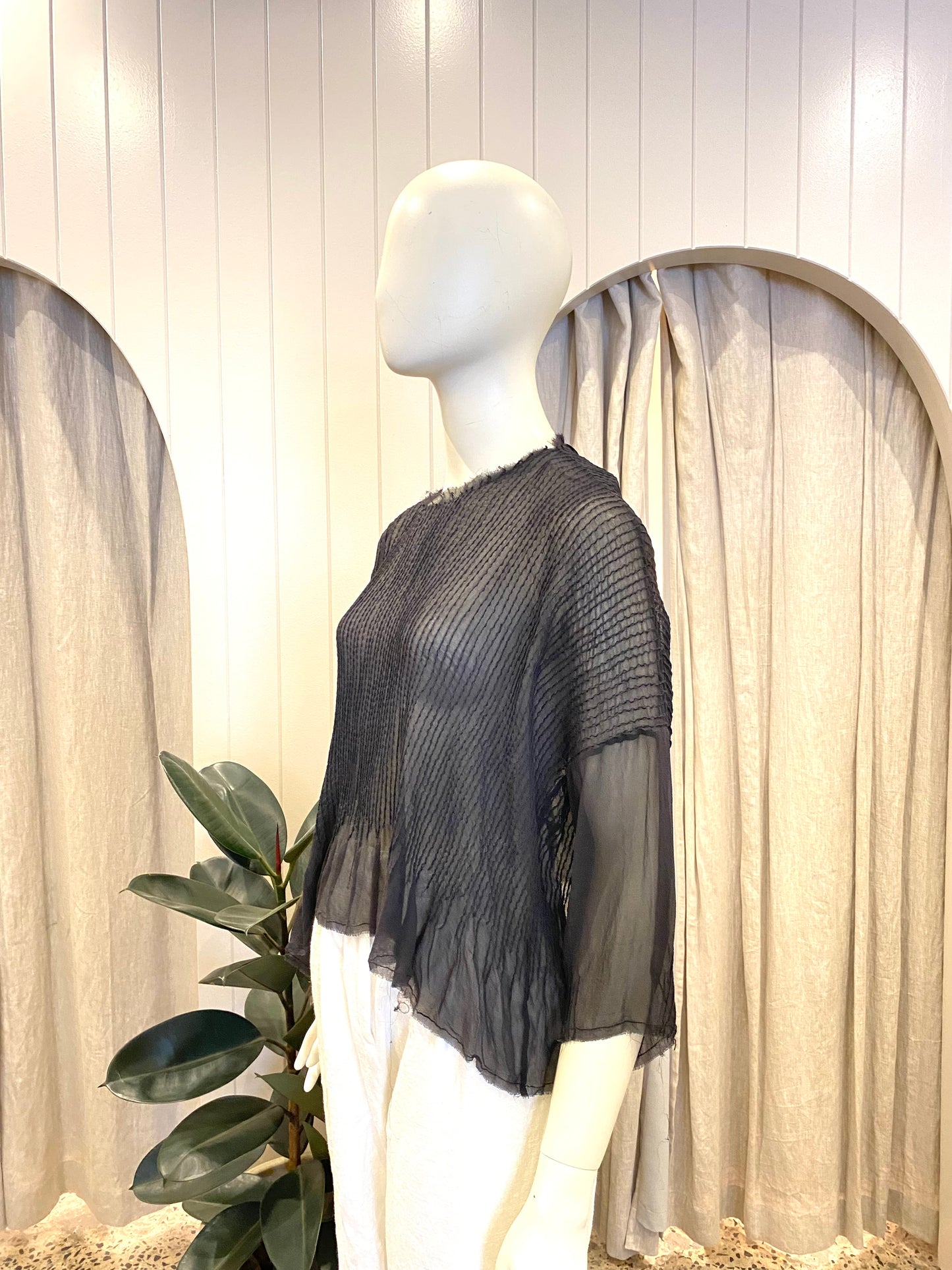 Sula Black Silk Blouse - Size 8