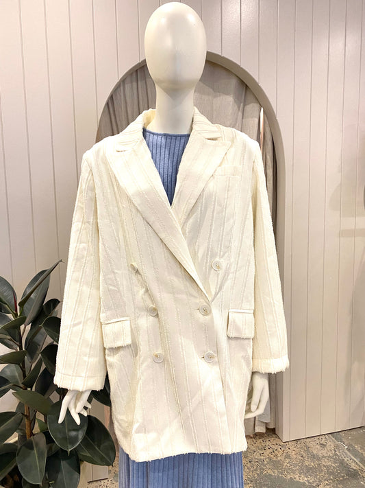 Blanca Kayla Blazer in Cream - Size 12